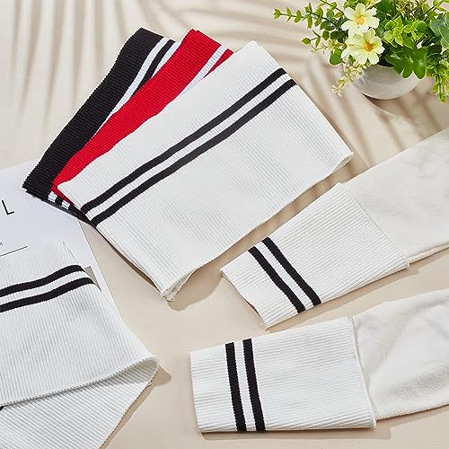 BENECREAT 2Pcs Striped Ribbing Fabric for Cuffs 14x95cm - Image 4