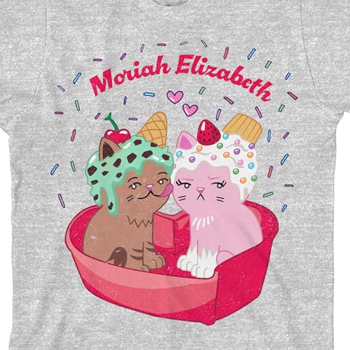 Moriah Elizabeth Ice Cream Kitties Youth Girl Heather Gray Short Sleeve Tee2