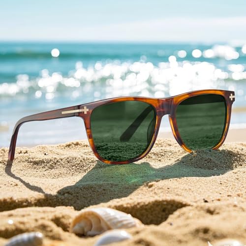 AVAWAY Square Polarized Sunglasses for Men - UV400 Protection Retro Fashion Acetate Driving Shades3