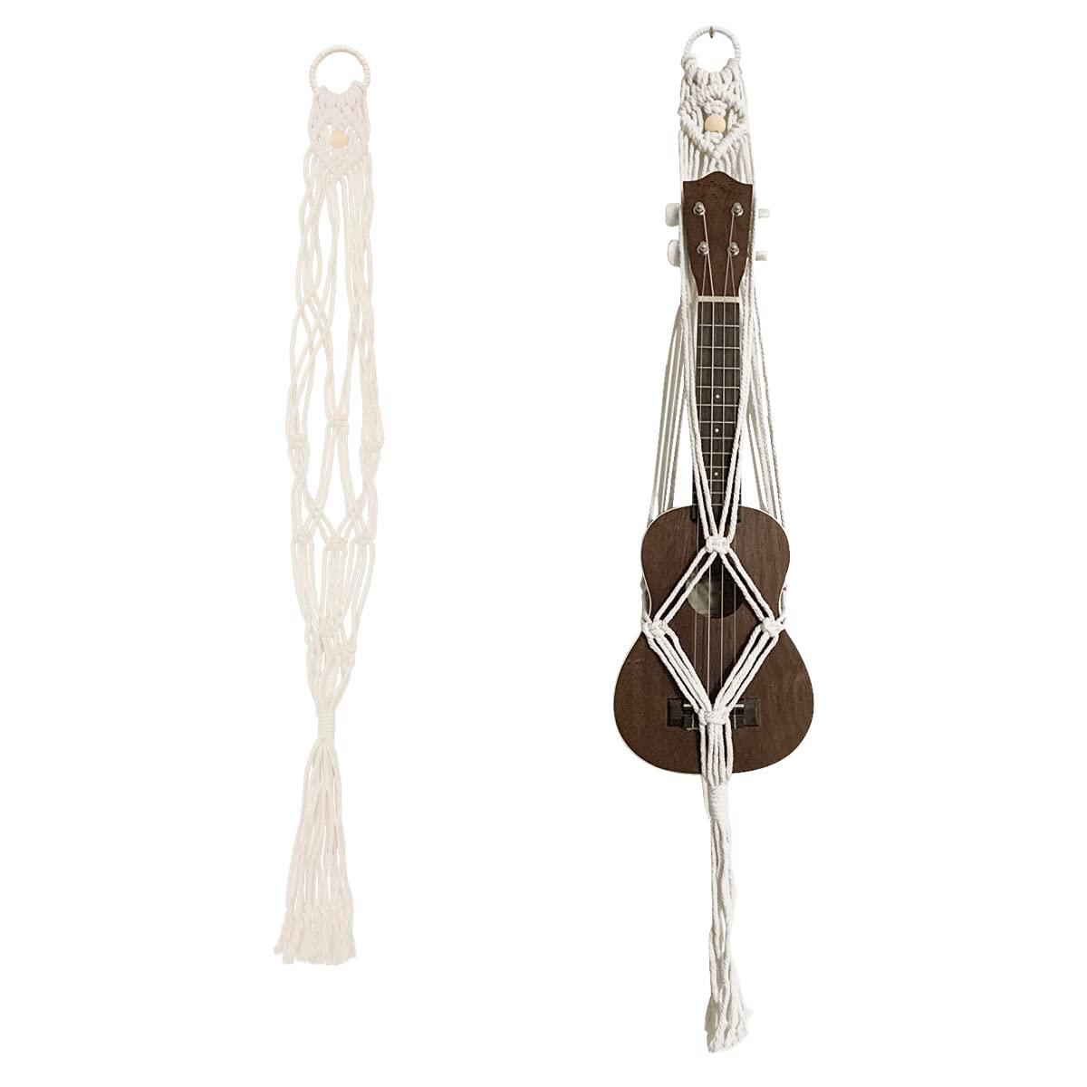 Weißer Ukulele-Aufhänger Dekor Gitarre Wandaufhänger Ukulele Fall Alternative Kit (geeignet für 53,3 cm)