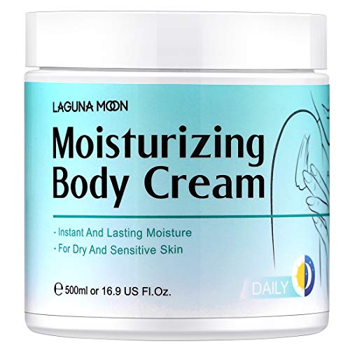 Preisvergleich Produktbild Körpercreme für Feuchtigkeit Körperpflege, Anti-Aging, Instant Moisturize Körperbutter mit Hyaluronsäure, Jojobaöl, Sheabutter, Lagunamoon Body Cream 500 ml