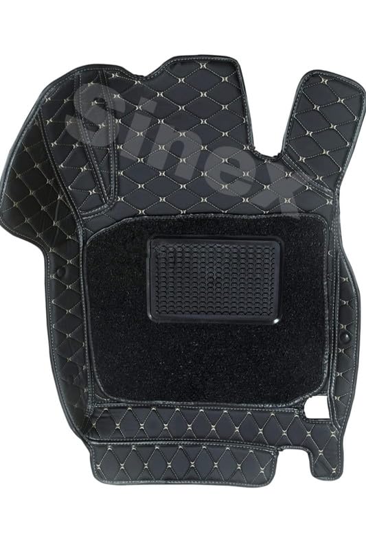Image of SINEX Premium 7D car mat Full Set for Mahindra Thar Roxx (Model: 2024) Luxury Leather Double Car Floor Mat Complete Set || 100% Waterproof and Washable Color : Black