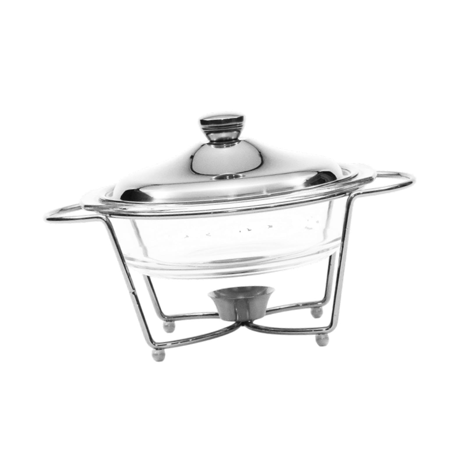 Présentoir de buffet avec couvercle en métal. Garde les aliments délicieux et chauds lors de vos événements. Alliant praticité et élégance, Argent, 20.3 x 32.8 cm
