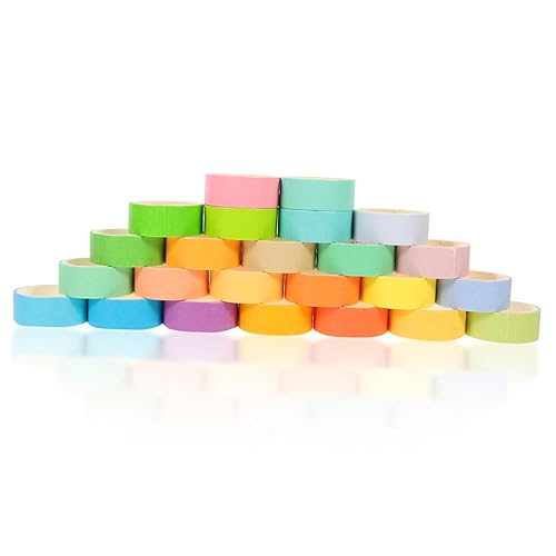 24 rollos de cinta washi de color sólido Washi cinta de papel Washi cinta washi cinta de chatarra suministros de reserva de cuadernos cinta adhesiva
