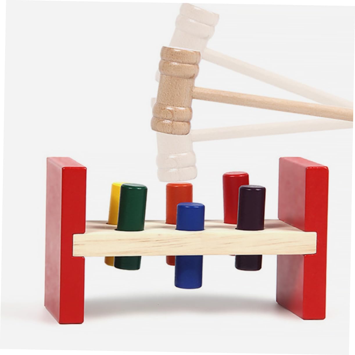 1 Set Wooden Hammer for Early Educational Tapping Bench Enhances Hand Eye Coordination and Safe Design for Play for Motor Skill Development