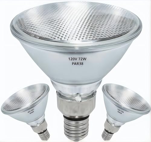 MISDOOD Par38 Halogen Flood Light Bulb 120V 72W,Dimmable PAR38 72W Light Bulbs,E26 Medium Base, Warm White, High Output Reflector Flood Lights for Indoor and Outdoor(2 Pack)
