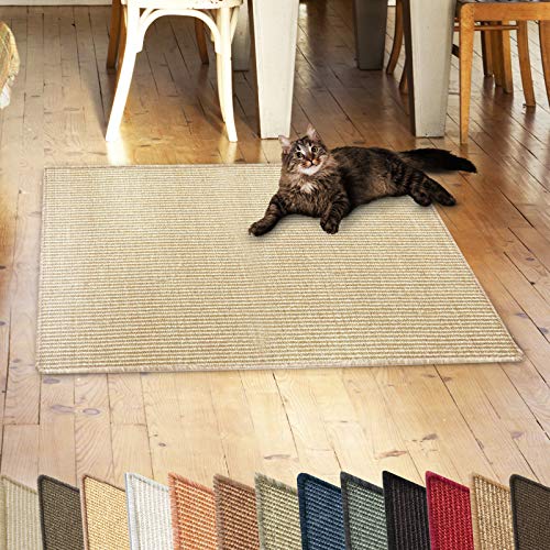 casa pura Alfombra para Gatos Alfombra para arañar Gatos Hecha de sisal Resistente | 100% Fibra Natural antialérgica | Marfil - 50x50cm
