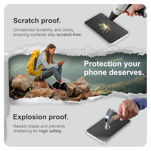 Image of Affix 2 Pack for Privacy Samsung Galaxy S26 Tempered Glass, Screen Protector Guard with Easy Fix Installation Tool, 9H Hardness Shatterproof, HD Clear Scratch Resistant