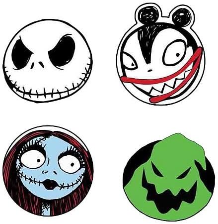 Amazon Com Nightmare Before Christmas Nbx Character Heads Coasters Set Of 4 Home Kitchen