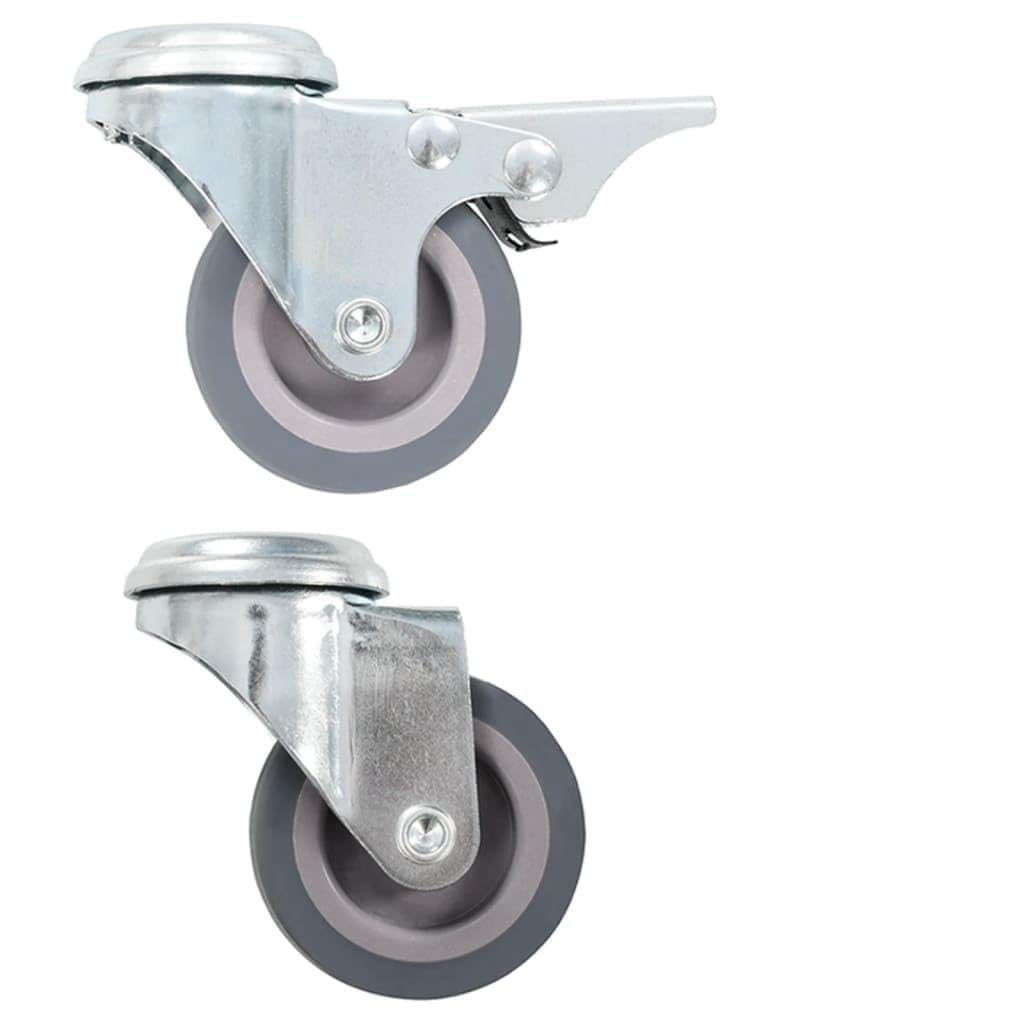 12 ruedas giratorias con agujero trasero de 50 mm, material de goma TPR, capacidad de carga de 35 kg, 6 ruedas con freno, para taller, transporte, plataforma, almacén, operación industrial