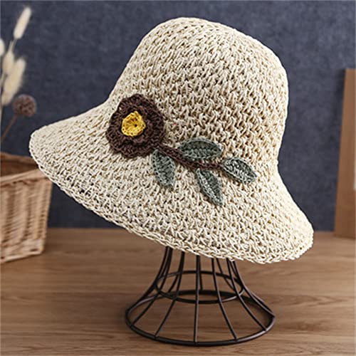 TLMDXTEU Pamelas Sombreros de Sol for Mujer Summer Beach Sea Hat(Beige)