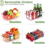 ZIZOTI Boîtes de rangement de l'organisateur de Pantry Clear 4 Pack plastique amovible Snack Organizer Pantry Organization Ranger Racks avec séparateurs amovibles, parfait pour les collations, paquets, épices, cuisine, armoires