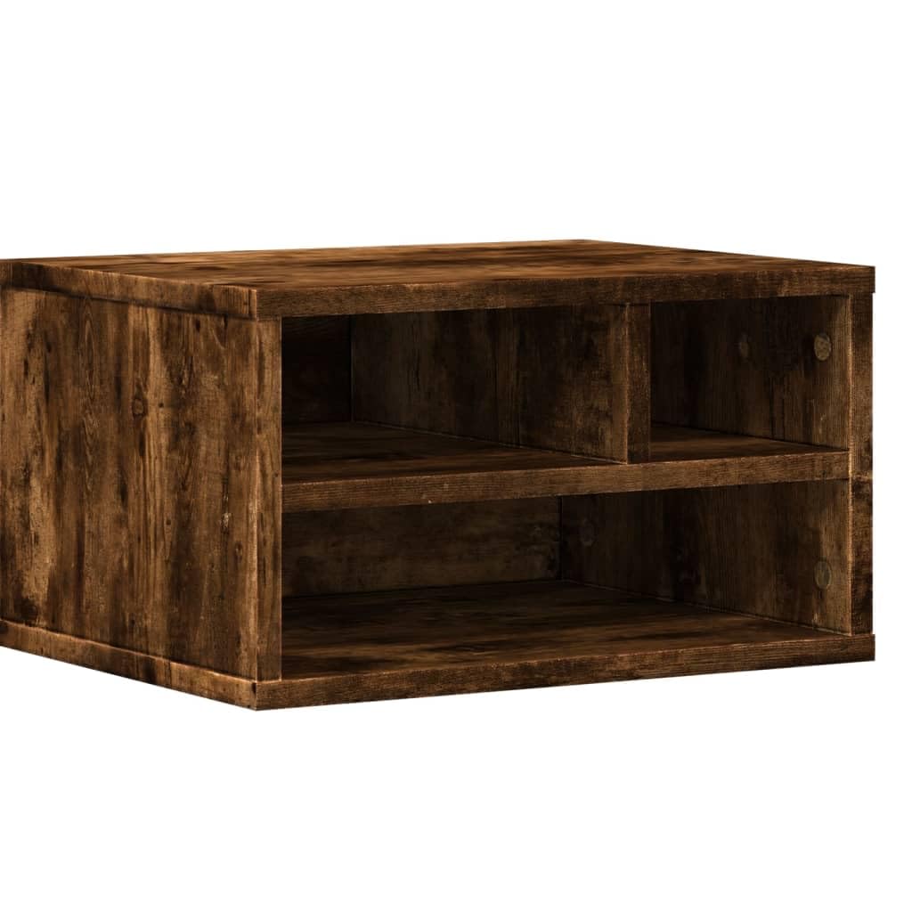 Druckerständer Räuchereiche 40x32x22,5 cm Holzwerkstoff Beistelltisch für Büro Wohnzimmer Schlafzimmer LH106048