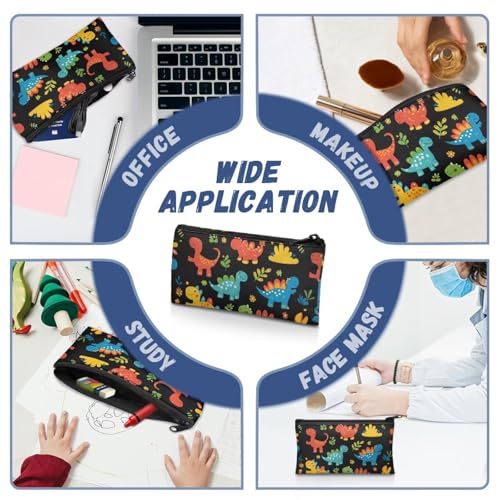 Image of Dinosaur Pencil Case for Boys Cool Pen Organizer with Zipper Big Capacity School Pencil Box Preschool Toddlers Black Pen Pouch Toddlers