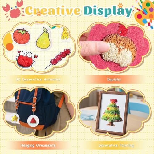 Pintura con textura de espuma mágica 3D el regalo ideal de llaveros para niños 6
