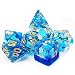Bescon Crystal Blue 7-pc Poly Dice Set, Bescon Polyhedral RPG Dice Set Crystal Blue