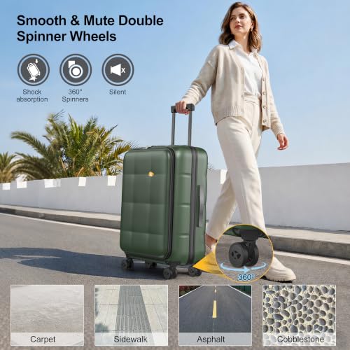 MGB 24 Inch Expandable Checked Luggage Hard Shell Suitcase (Dark Green) by MGB - Used condition - Image 6