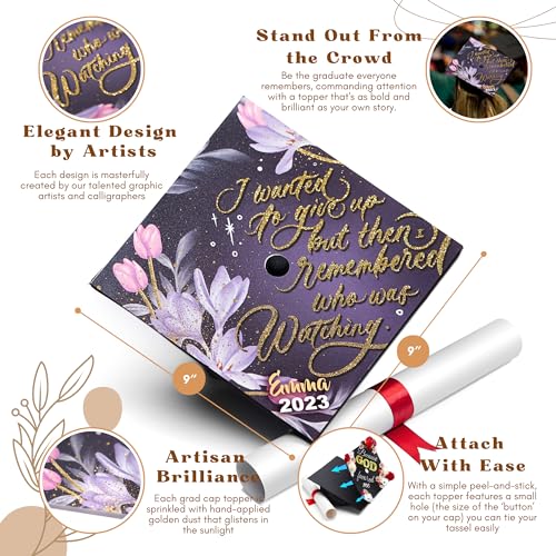 Once Upon A Time Personalized Graduation Cap Topper 2024 Graduation Gift Graduation Cap Decorations Handmade, I wanted to give up - Thumbnail 3