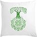 Drzewo życia zielona medytacja natura medytacja mandala biała poduszka 40 x 40 cm z wypełnieniem biała jeden rozmiar