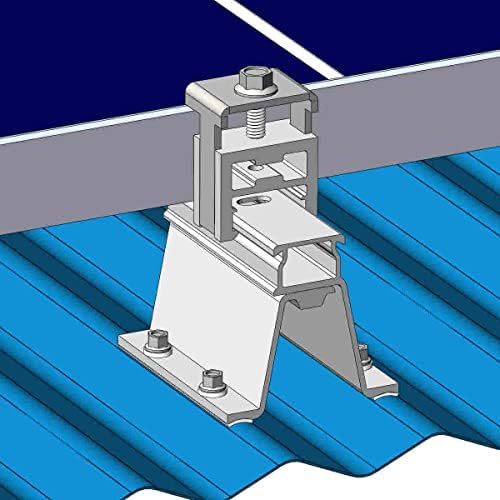 Pack 10 End Clamp MageBracket CL Rail-Less Mounting Kits for Solar Module Panel Mounting Racking Installation on Corrugated Metal Roof
