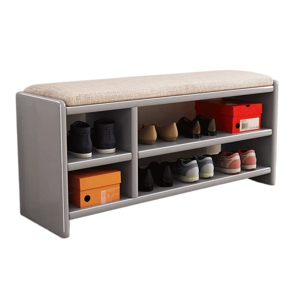 Banc ottoman à chaussures double couche couleur B pour entrée et couloir