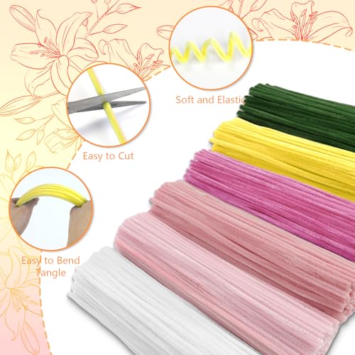 Image of 400 Pcs Pipe Cleaners Craft, 6 Assorted Colors Pipe Cleaners Bulk