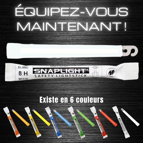 Cyalume SnapLight Knicklichter in weiß (10-er Pack) - 15 cm Glow Sticks mit Haken am Ende - ultra helle Light Sticks mit einer Leuchtdauer von 8 Stunden