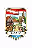 souvenir d'alsace mulhouse Dimension : 10 x 13 cm Autocollant sticker en vinyle impermeable souvenir blason alsace
