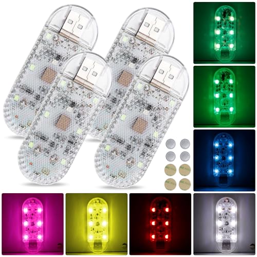 Luces LED Coche, 4 Piezas, Control Táctil, Iluminación Interior, Atmósfera Ambiental Automóvil