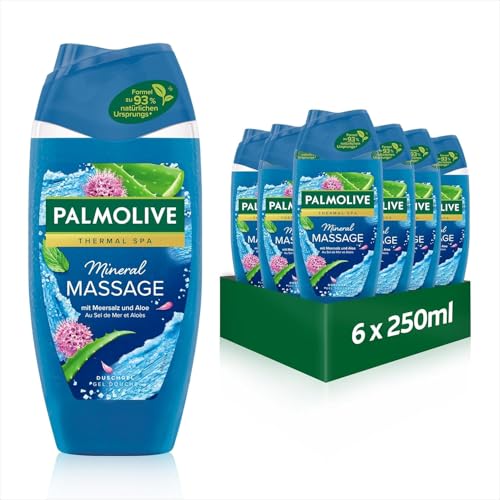 Palmolive Duschgel Thermal SPA Mineral Massage 6x250 ml - Duschgel mit Meersalz, Aloe - Extrakt & ätherischem Öl Palmolive Duschgel Thermal SPA Mineral Massage 6x250 ml - Duschgel mit Meersalz, Aloe - Extrakt & ätherischem Öl