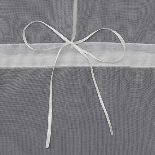 ESLIR Roman Blind Living Room Roman Blind Drawstring Curtains Kitchen Transparent Ribbon Roller Blind Curtains Modern Voile White W x H 100 x 155 cm Pack of 1 - Image 4
