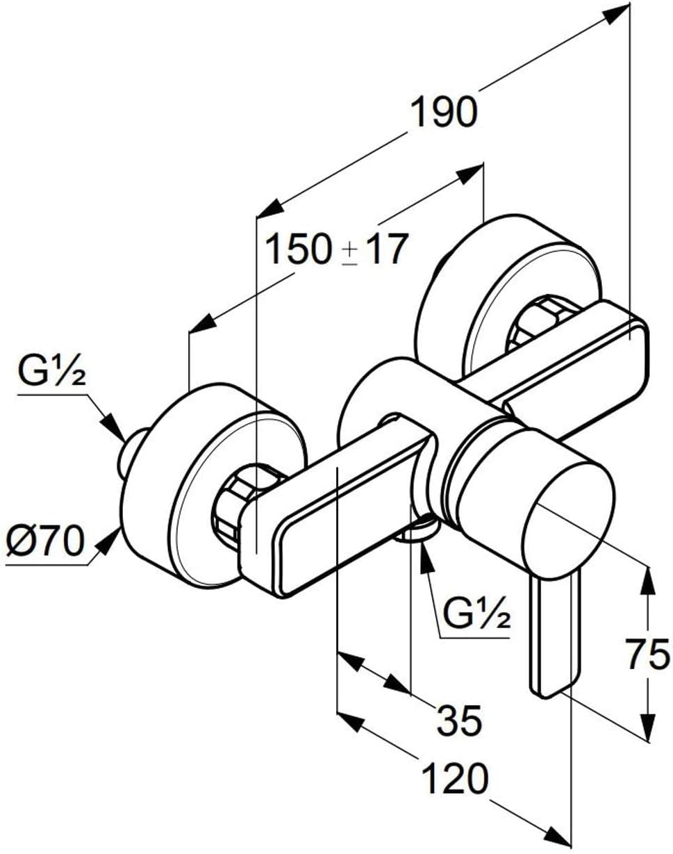 Shower tap from Kludi Zenta - Chrome - 388700575