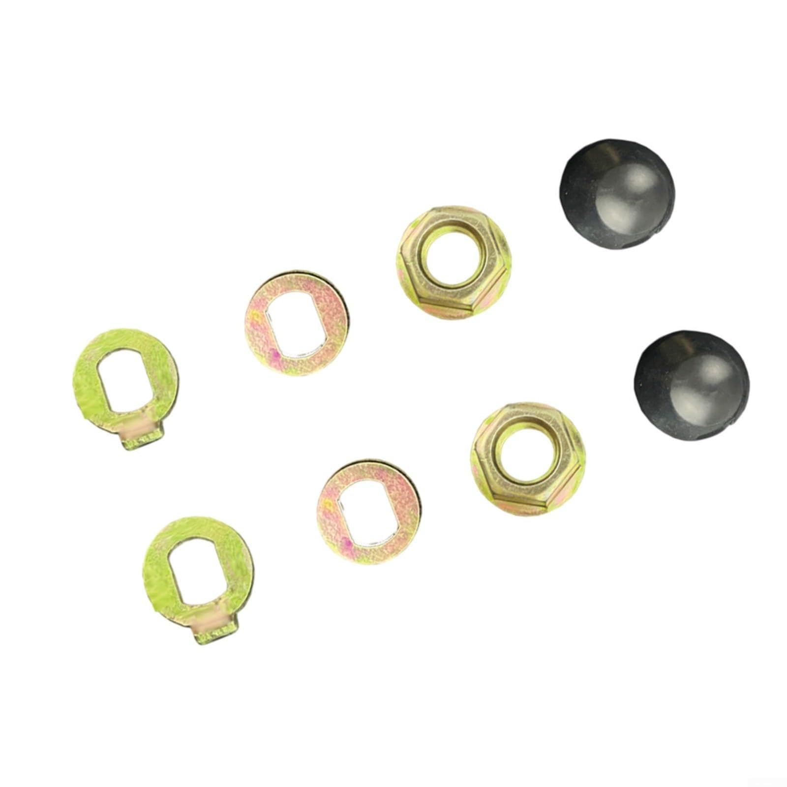 Alanmoship 1 Set for M14 Electric Bicycle Motor Nut Washer Spacer, Alloy Steel Locking Kit for Ebike Front Rear Wheel, Black Silver(14mm)
