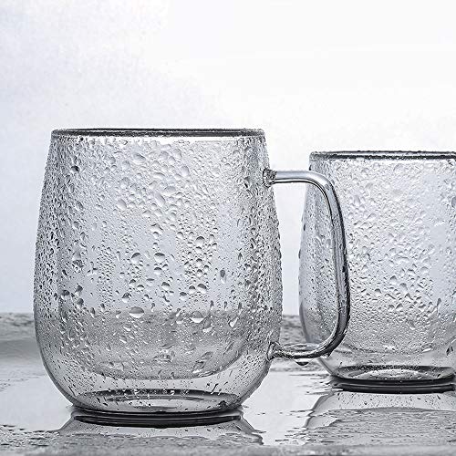 Kit Jogo 2 xícaras copo parede dupla vidro 250ml café chá