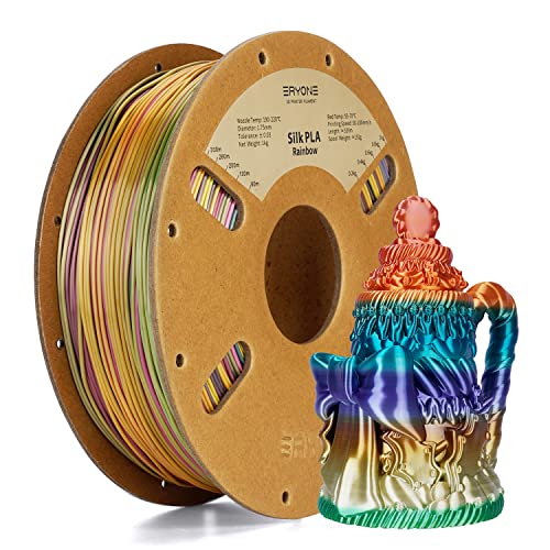 ERYONE Ultra Silk PLA Filament, Silky Glossy Finish Filament,Fast Color Change Rainbow PLA 1.75mm, +/-0.03mm, 1kg(2.2LBS