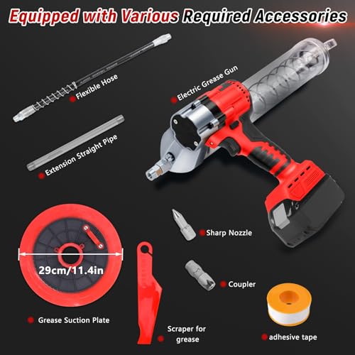 ConBlom Cordless Grease Gun Compatible for Milwaukee 18V MAX Battery, Brushless 13000 PSI Professional Electric High Pressure Grease Gun with 30cm High Pressure Hose (without battery) 3 ConBlom Cordless Grease Gun Compatible for Milwaukee 18V MAX Battery, Brushless 13000 PSI Professional Electric High Pressure Grease Gun with 30cm High Pressure Hose (without battery) - Image 3