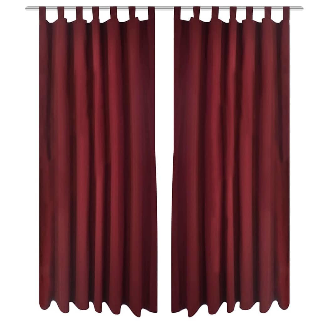 Satin Vorhänge 2er Set 140 x 225 cm Dunkelrot