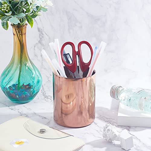 Unicraftale 1Pc Rose Gold Column Candles Holder Stainless Steel Candle Cups Tealight Candle Holder Bulk For Tables, Weddings, Parties And Home Decoration With Box 8.2Cm In Diameter #TOP2