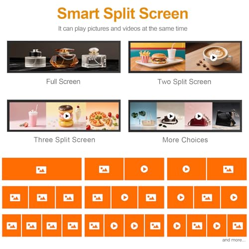 Image of 29 Inch Rectangle Digital Signage, 700nits High Brightness LCD Monitor Advertising Display,Indoor Digtal Signage, CMS /U-Disk Plug&Play, Smart Split Screen, 24 /7 Operation, HDMI /USB /WiFi /Android System
