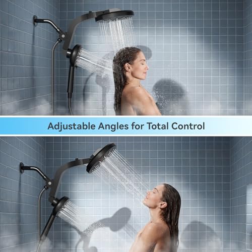 Image of INAVAMZ High Pressure Rain Shower Head Combo with Magnetic Handheld Black