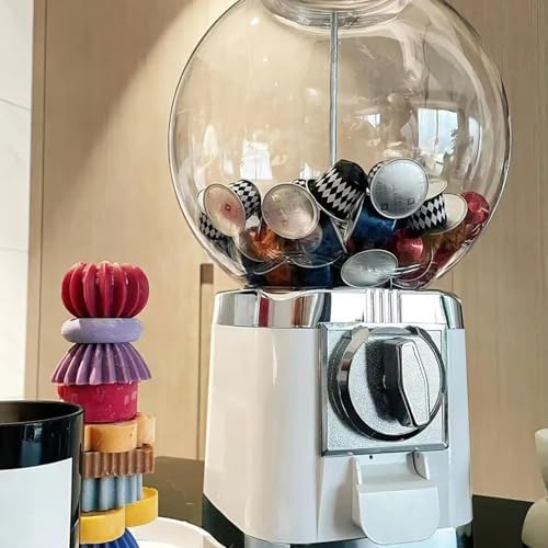 Coffee Pod Vending Machine - Coin Operated Mini Round Dispenser for Gashapon Capsules, Toys, and Candy - Perfect for Offices, Events, and Game Rooms