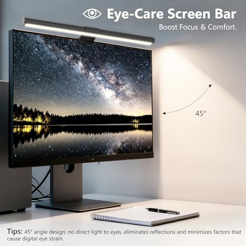 Image of Monitor Light Bar, Eye-Care USB Reading Mnitor lamp, 11.8'' LED Computer Lights with Ultrawide Lighting, 3 Color Temperature Dimmable Desk Light for Home Office Gaming