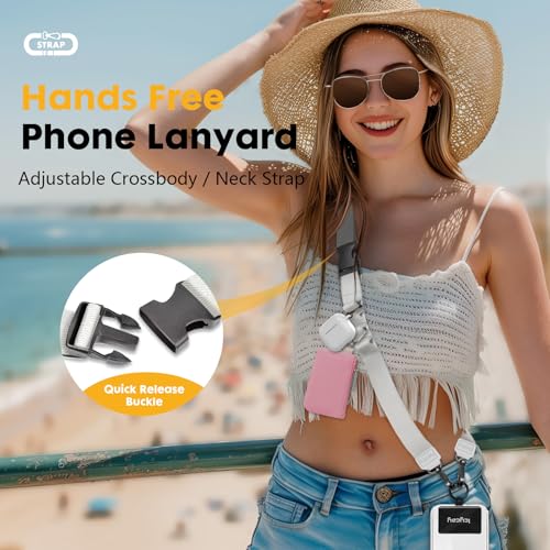 Image of Icycay Phone Lanyard Crossbody Strap Neck Adjustable Teacher Women White | for Cell Phone Case Keys ID Badges, Anti Theft, Multifuctional, Phone Holder, Travel Hiking Essential Accessories, Gifts