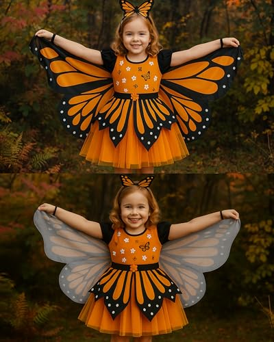 Disfraz mariposa para niñas 3-11 años con accesorios miniatura 2