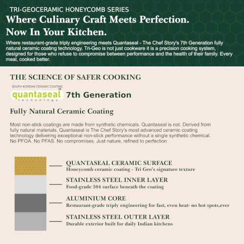 Image of The Chef Story Triply Eco Friendly Cookware | Non-Stick Ceramic Coating | Flat Tawa | Non- Toxic | 100% Natural | No Chemical | No PFAS | ISI Certified | Tri-Geo Series | 5* Years Warranty (28)