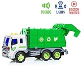 Friction Powered Garbage Truck Toy with Lights & Sounds for Kids