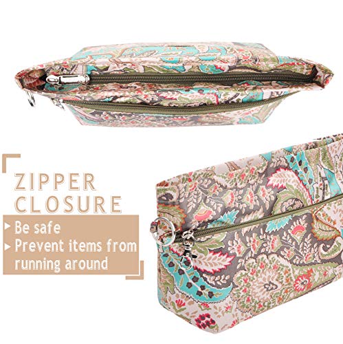 Vercord Purse Organizer Insert Bag Tote Handbags Pocketbook Inserts Organizers Zipper 11 Pockets Peacock Flower Small #TOP5