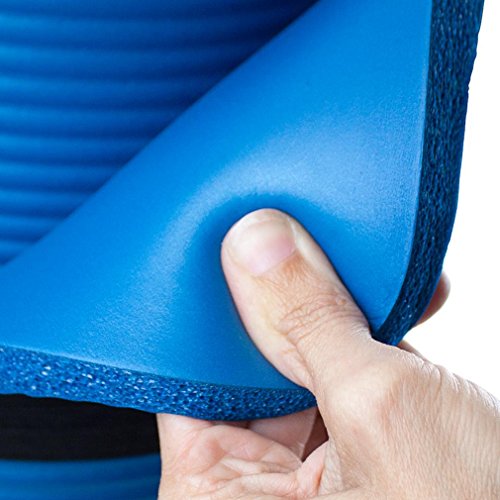 Crown Sporting Goods Extra Thick Yoga Mat, 5/8 Inch (16 mm) with No Stick Ridge - Non-Slip Grip Foam Cushion Aid with Carrying Strap for Workouts or Physical Therapy - Thumbnail 4