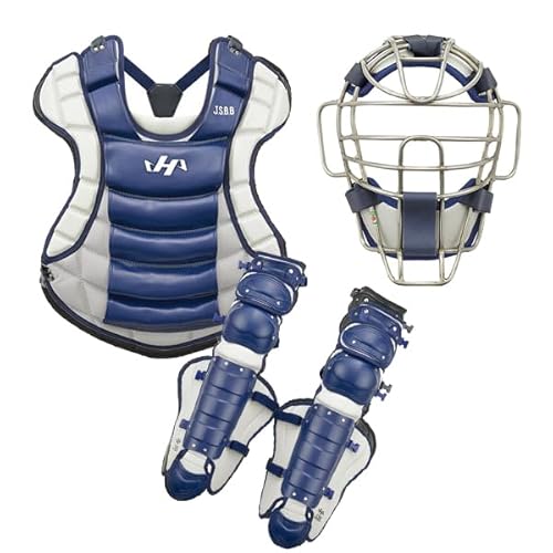 野球 ハタケヤマ 防具 防具セット 軟式 キャッチャーギア 3点セット 大人 一般 捕手用 JSBB公認 SGマーク CG-SET ネイビー×Sグレー -