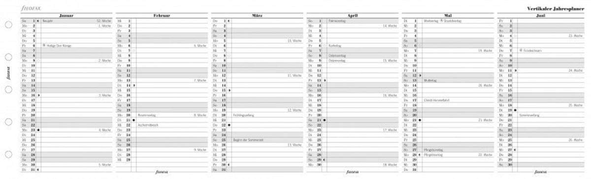 Filofax Mini Jahresplaner vert.(D)2022